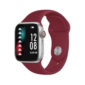 Smartwatch KAPPA KW-P010 Silver Con Cinturino In Silicone Burgundy